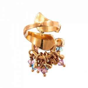 Inel placat cu Aur roz de 24K, cu cristale Swarovski, California Dreaming | 7504-278RG-Multicolor-8039