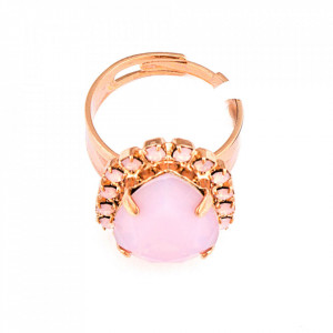 Inel placat cu Aur roz de 24K, cu cristale Swarovski, Elizabeth | 7098-395RG-Roz-7589