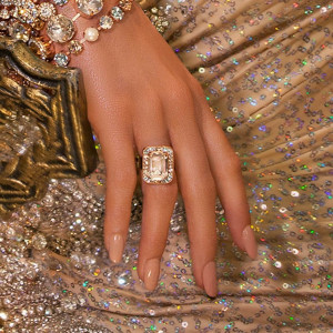 Inel placat cu Aur roz de 24K, cu cristale Swarovski, Forever | 7107-5087RG-Transparent-8219
