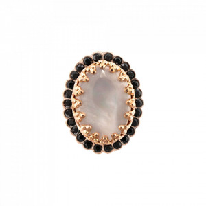 Inel placat cu Aur roz de 24K, cu cristale Swarovski, St. Martin - Caribbean Life | 7090M-87-3RG-Multicolor-8109