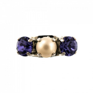 Inel placat cu rodiu, cu cristale Swarovski, Romance | 7535/1-539139RO-Multicolor-8079