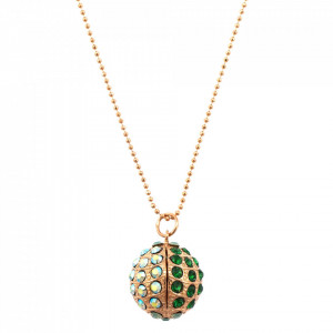 Pandantiv cu lant placat cu Aur roz de 24K, cu cristale originale, Fern | 5076-2143RG
