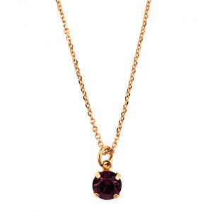 Pandantiv cu lant placat cu Aur roz de 24K, cu cristale originale, Take my Breath Away | 5440-204RG