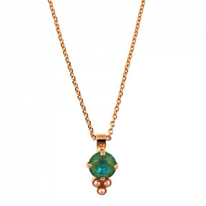 Pandantiv cu lant placat cu Aur roz de 24K, cu cristale originale, Take my Breath Away | 5010/1-1156RG