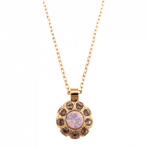 Pandantiv cu lant placat cu Aur roz de 24K, cu cristale Swarovski, Aura | 5131/6-1112RG-Multicolor-6479