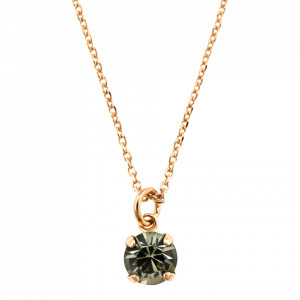 Pandantiv cu lant placat cu Aur roz de 24K, cu cristale Swarovski, Earl Grey | 5440-215RG-Gri-8919