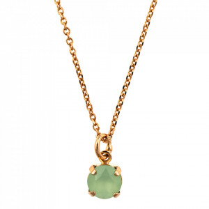 Pandantiv cu lant placat cu Aur roz de 24K, cu cristale Swarovski, Fern | 5440-008RG-Verde-8929