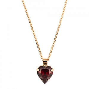Pandantiv cu lant placat cu Aur roz de 24K, cu cristale Swarovski, Lady in Red | 5100/3-208RG-Rosu-6439