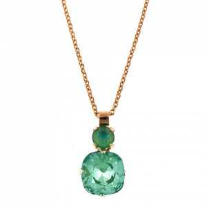 Pandantiv cu lant placat cu Aur roz de 24K, cu cristale Swarovski, Silky Sage DeLite | 5326/30-169169RG-Verde-6919