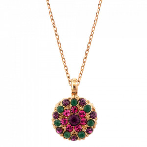 Pandantiv cu lant placat cu Aur roz de 24K, cu cristale Swarovski, Guardian Angel | 5212-1033RG-Multicolor-6799