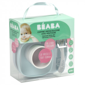 BEABA silikonski set za jelo, 4 dela, jungle