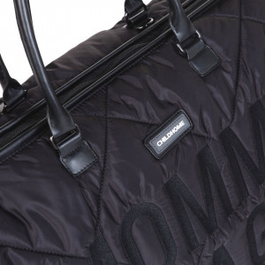 MOMMY BAG, QUILTED PUFFERED BLACK