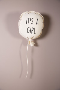 Balon od platna - It's A Girl - Zidna dekoracija - 35x26x8 Cm