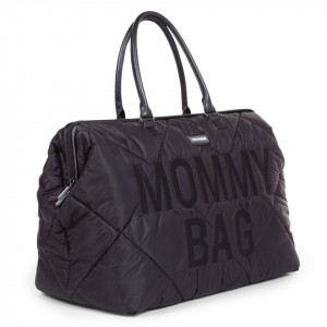 MOMMY BAG, QUILTED PUFFERED BLACK