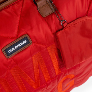 MOMMY BAG, QUILTED PUFFERED RED