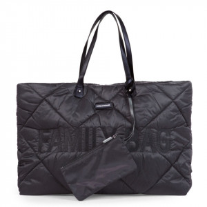 FAMILY BAG, QUILTED PUFFERED BLACK