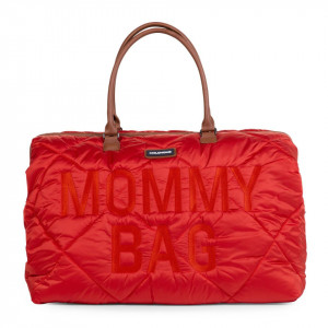MOMMY BAG, QUILTED PUFFERED RED