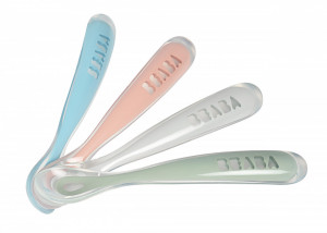 BEABA set od 4 ergonomične kašičice za bebe, eucalyptus