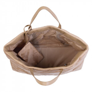 FAMILY BAG, QUILTED PUFFERED BEIGE