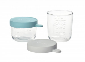 BEABA set 2 stakl posude 150ml light-blue/250ml airy-green