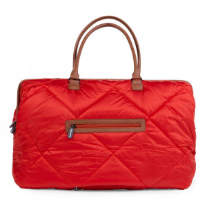 MOMMY BAG, QUILTED PUFFERED RED