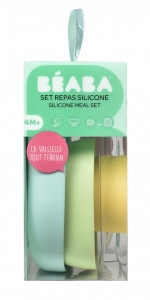 BEABA silikonski set za jelo, 4 dela, yellow