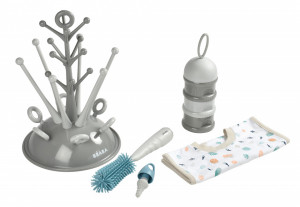 BEABA baby poklon set (stalak, posuda za mleko, četka, portikla)
