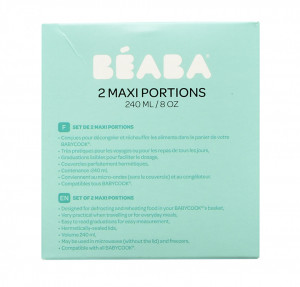 BEABA set od 2 tritan maxi posude 2x240ml, light blue/grey