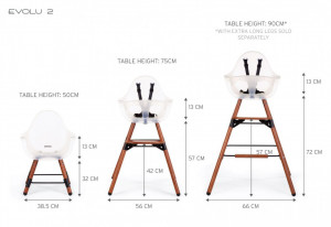 EVOLU 2 stolica - podesiva po visini (50-75 cm/*90 cm) - tamni natur, mat sedište