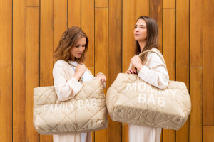 FAMILY BAG, QUILTED PUFFERED BEIGE