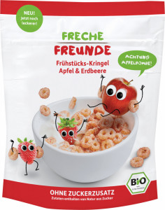 Freche Freunde organski kružići od žitarica sa dodatkom sokova od jabuke i jagode 125 g