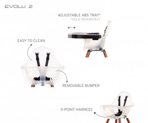 EVOLU 2 stolica - podesiva po visini (50-75 cm/*90 cm) - tamni natur, mat sedište