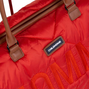 MOMMY BAG, QUILTED PUFFERED RED