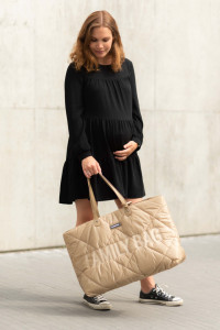 FAMILY BAG, QUILTED PUFFERED BEIGE