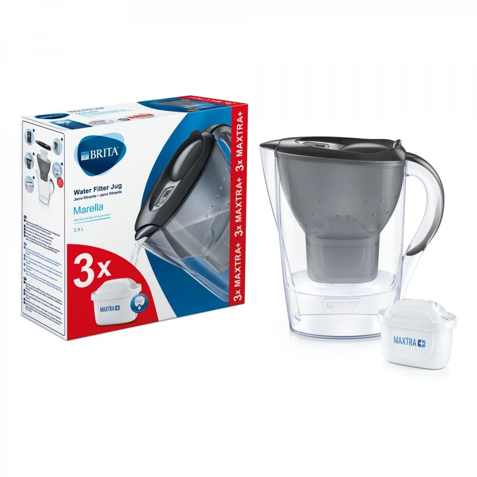 Starter pack BRITA Marella 2,4 L, graphite + 3 filtre Maxtra+