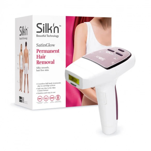 Epilator IPL Silk\'n Satin Glow, 400 000 impulsuri, tehnologie HPL