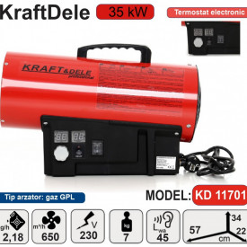 Tun caldura cu gaz GPL cu TERMOSTAT -35kW cod produs:11701