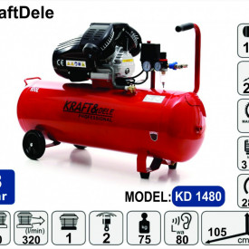 Compresor de aer industrial 100litri, 3kW, 220V cod produs:1480