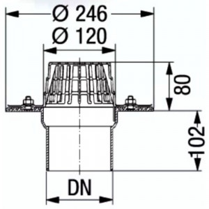 Kessel Receptor de terasa vertical Ф110, flansa de etansare la presiune 45950