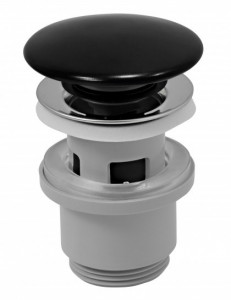 Ventil Lavoar Ferro Ceramic Negru Click-Clack cu Preaplin