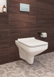 Set wc suspendat Cersanit Como CleanOn cu capac slim cu Soft-close