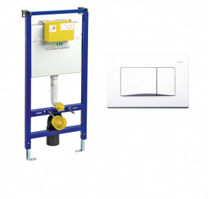 Pachet rezervor incastrat Fluidmaster - LIV Jog Blue cu set fixare si clapeta diverse culori