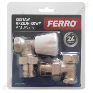 Set robineti radiator tur/retur coltari 1/2" Ferro ZGB02