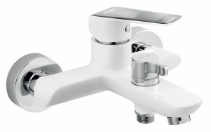Baterie perete cada-dus Ferro Tina White/Chrome, alb crom