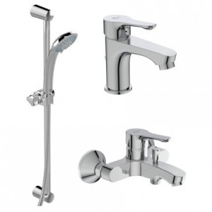 Pachet baterie lavoar, baterie cada si set de dus cu bara Ideal Standard Alpha