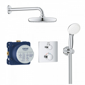 34729000  Set de dus incastrat Grohtherm Perfect Tempesta 210 Grohe, baterie patrata 