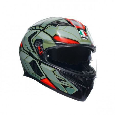 CASCĂ AGV K3 E2205 MPLK DECEPT MATT BLACK/GREEN/RED