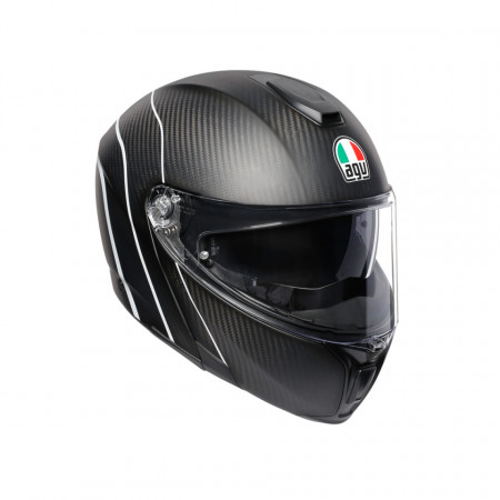 CASCĂ AGV SPORTMODULAR E05 MULTI MPLK REFRACTIVE CARBON/SILVER