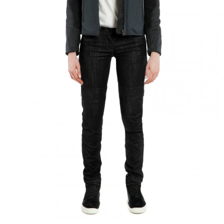 PANTALONI DAINESE DENIM SLIM LADY TEX NEGRU