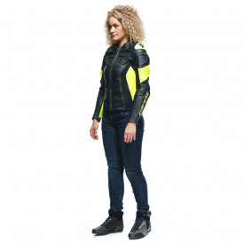 GEACĂ DAINESE RACING 4 LADY LEATHER GALBEN